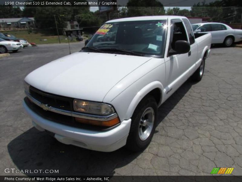 Summit White / Graphite 1998 Chevrolet S10 LS Extended Cab