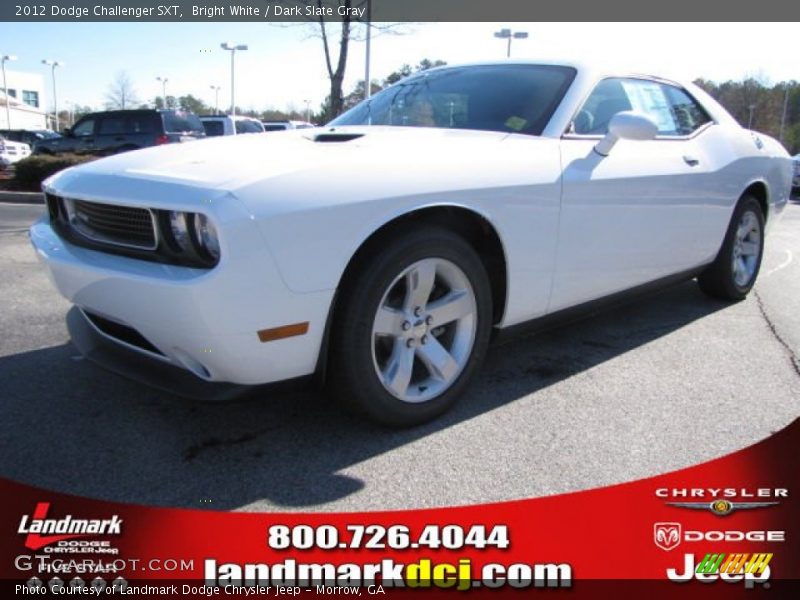 Bright White / Dark Slate Gray 2012 Dodge Challenger SXT