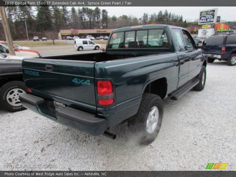 Spruce Green Pearl / Tan 1996 Dodge Ram 1500 ST Extended Cab 4x4