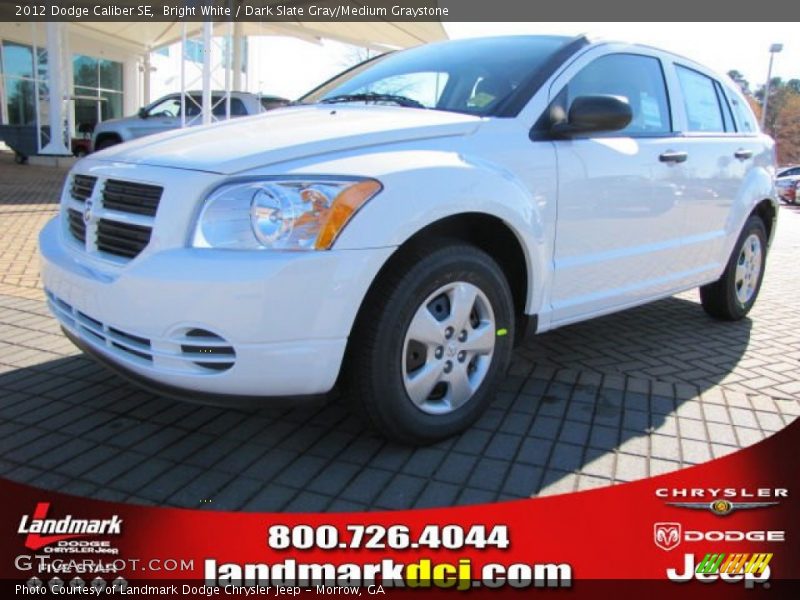 Bright White / Dark Slate Gray/Medium Graystone 2012 Dodge Caliber SE