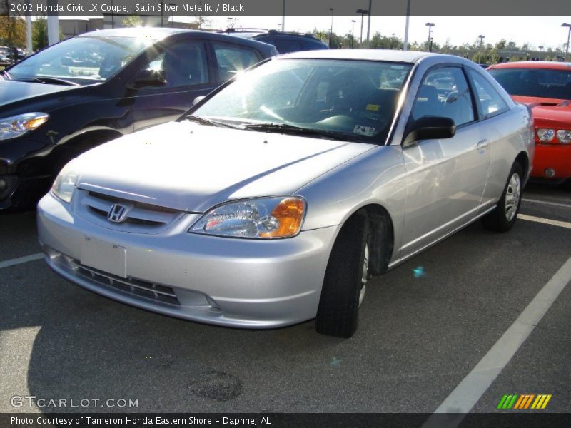 Satin Silver Metallic / Black 2002 Honda Civic LX Coupe