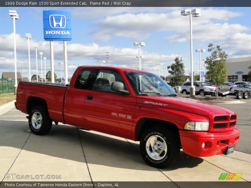 Flame Red / Mist Gray 1999 Dodge Ram 1500 Sport Extended Cab