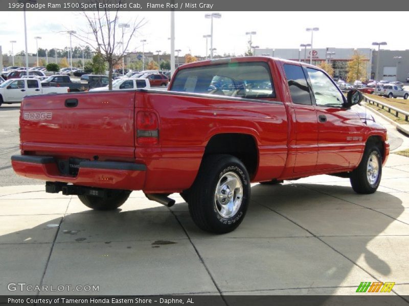 Flame Red / Mist Gray 1999 Dodge Ram 1500 Sport Extended Cab