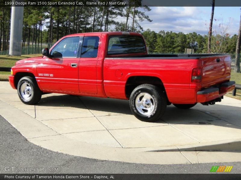 Flame Red / Mist Gray 1999 Dodge Ram 1500 Sport Extended Cab