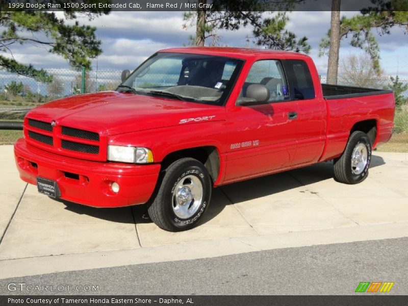 Flame Red / Mist Gray 1999 Dodge Ram 1500 Sport Extended Cab