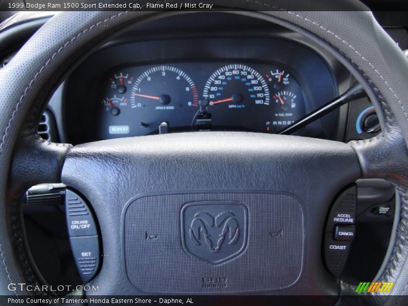 Flame Red / Mist Gray 1999 Dodge Ram 1500 Sport Extended Cab