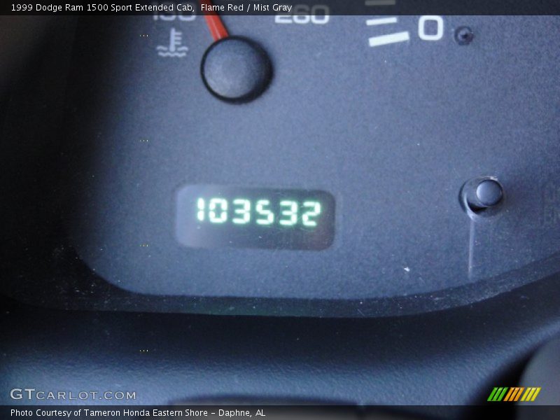 Flame Red / Mist Gray 1999 Dodge Ram 1500 Sport Extended Cab