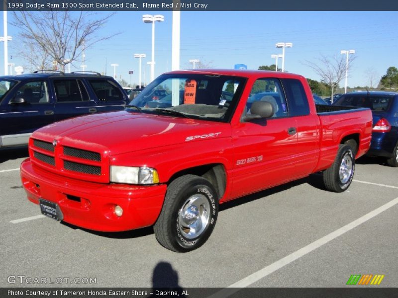 Flame Red / Mist Gray 1999 Dodge Ram 1500 Sport Extended Cab