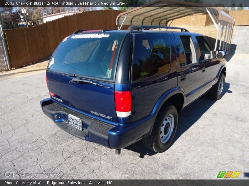 Indigo Blue Metallic / Medium Gray 2003 Chevrolet Blazer LS 4x4