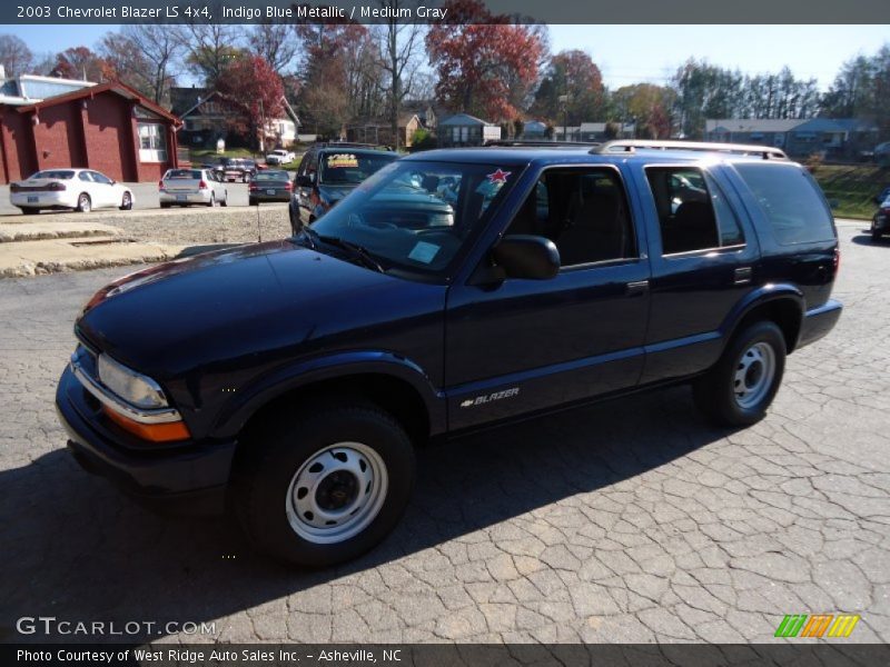 Indigo Blue Metallic / Medium Gray 2003 Chevrolet Blazer LS 4x4
