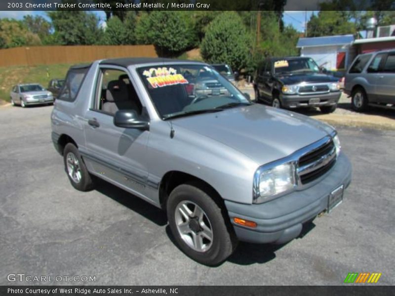 Silverleaf Metallic / Medium Gray 2003 Chevrolet Tracker Convertible