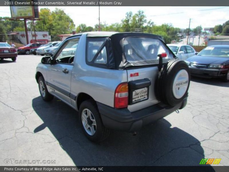 Silverleaf Metallic / Medium Gray 2003 Chevrolet Tracker Convertible