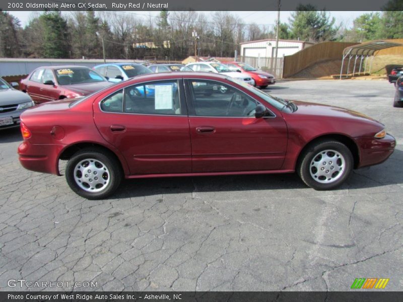 Ruby Red / Neutral 2002 Oldsmobile Alero GX Sedan