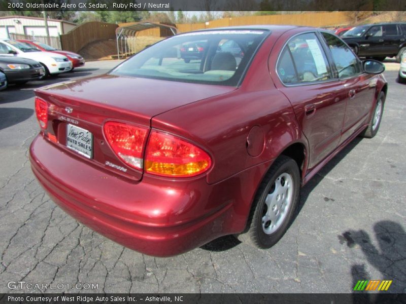 Ruby Red / Neutral 2002 Oldsmobile Alero GX Sedan