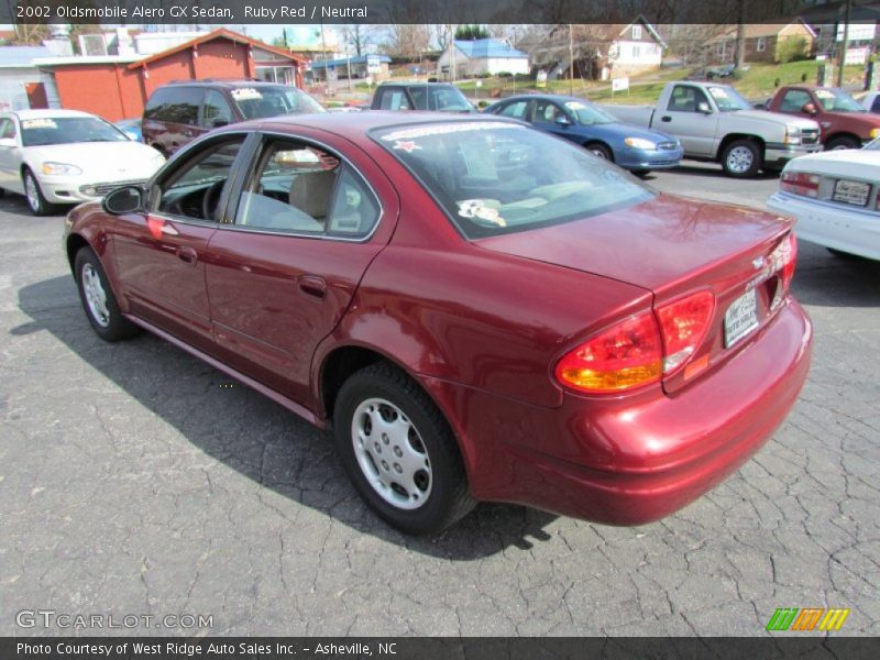 Ruby Red / Neutral 2002 Oldsmobile Alero GX Sedan