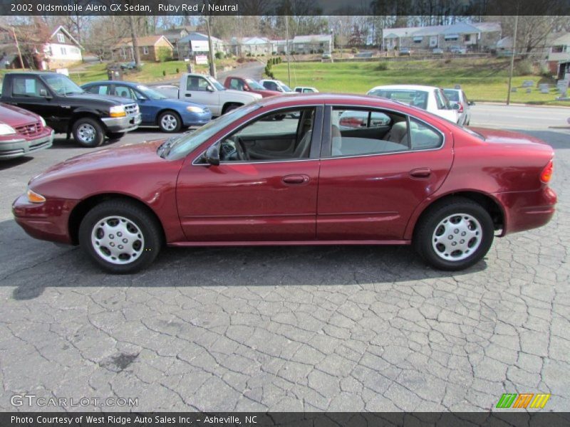 Ruby Red / Neutral 2002 Oldsmobile Alero GX Sedan