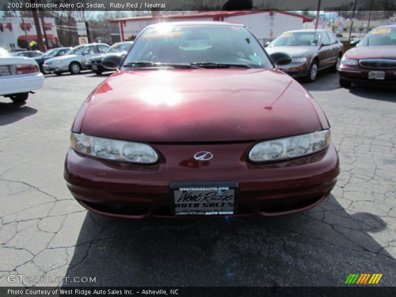 Ruby Red / Neutral 2002 Oldsmobile Alero GX Sedan