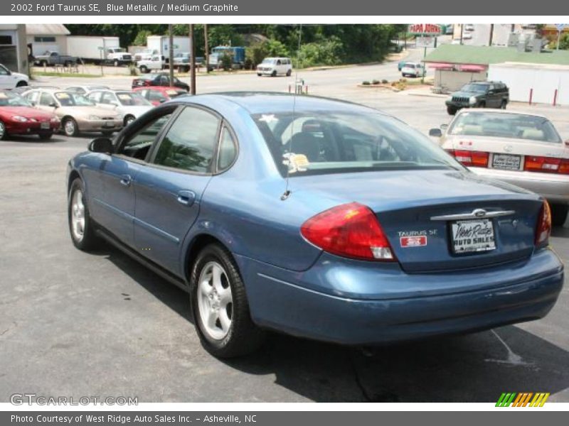 Blue Metallic / Medium Graphite 2002 Ford Taurus SE