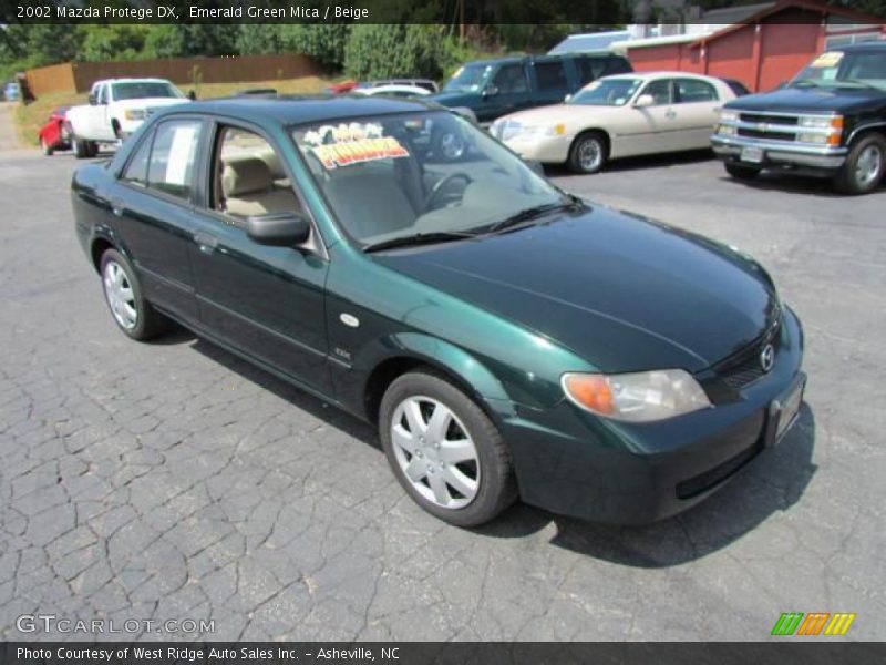 Emerald Green Mica / Beige 2002 Mazda Protege DX
