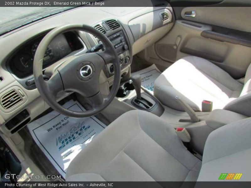 Emerald Green Mica / Beige 2002 Mazda Protege DX