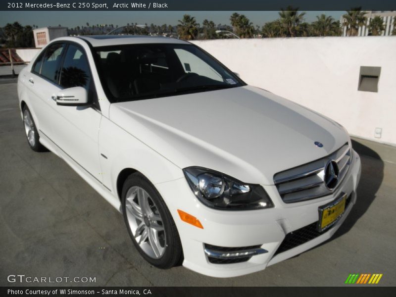 Arctic White / Black 2012 Mercedes-Benz C 250 Sport