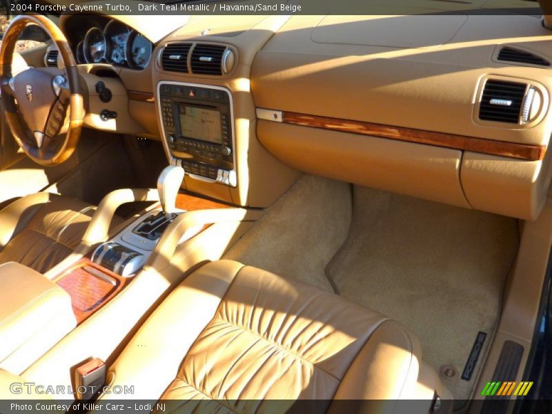 Dark Teal Metallic / Havanna/Sand Beige 2004 Porsche Cayenne Turbo