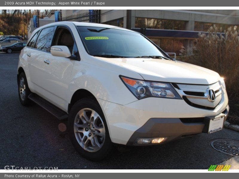 Aspen White Pearl / Taupe 2009 Acura MDX Technology