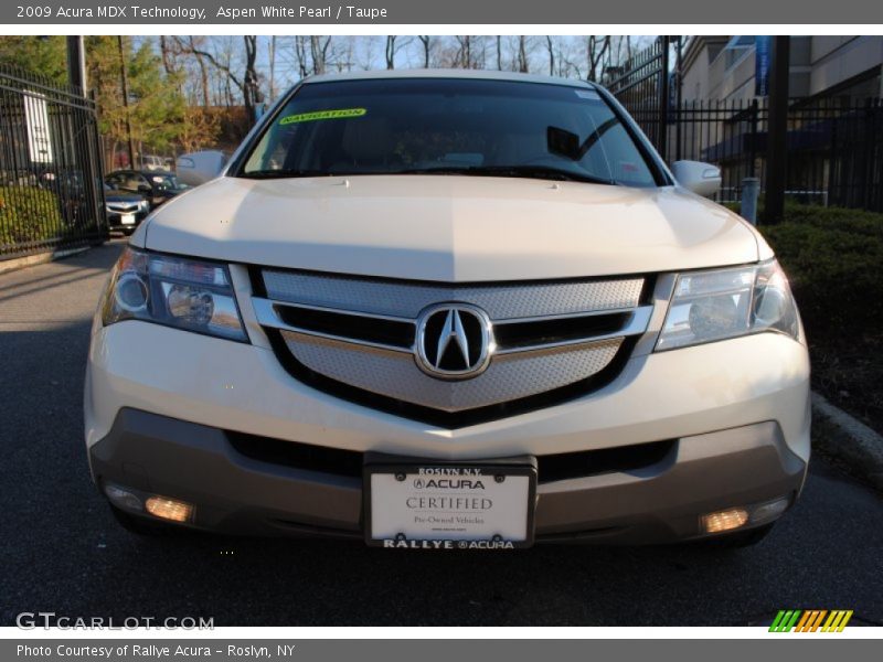 Aspen White Pearl / Taupe 2009 Acura MDX Technology