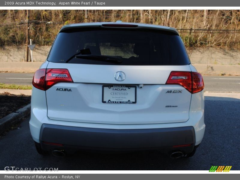 Aspen White Pearl / Taupe 2009 Acura MDX Technology