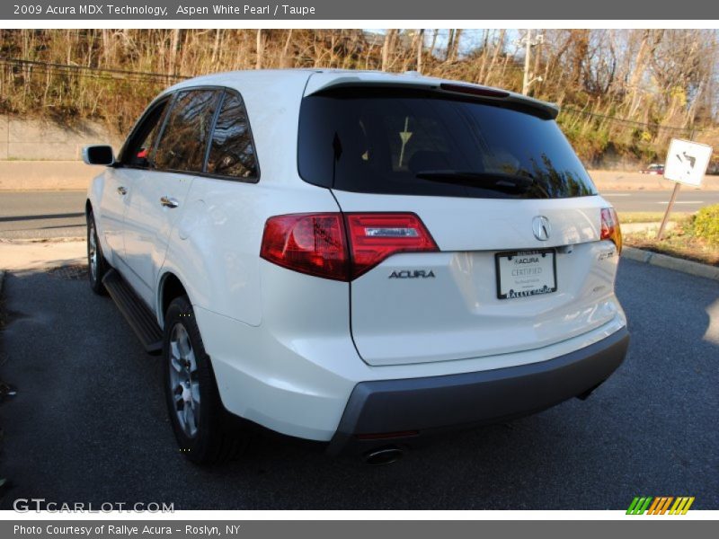 Aspen White Pearl / Taupe 2009 Acura MDX Technology