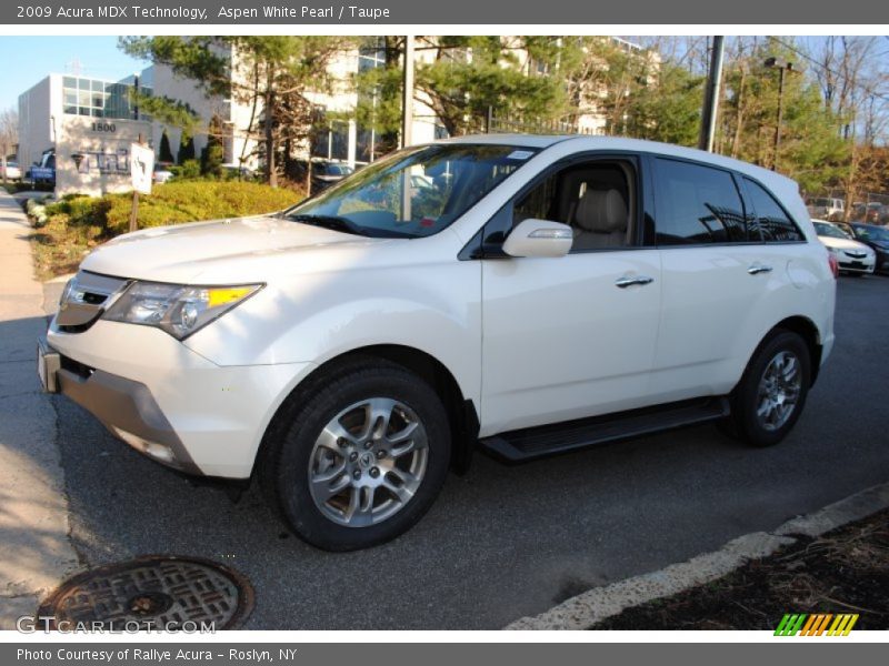 Aspen White Pearl / Taupe 2009 Acura MDX Technology