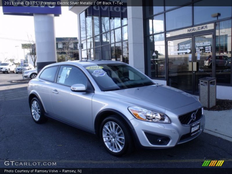 Premium Electric Silver Metallic / Off Black T-Tec 2011 Volvo C30 T5