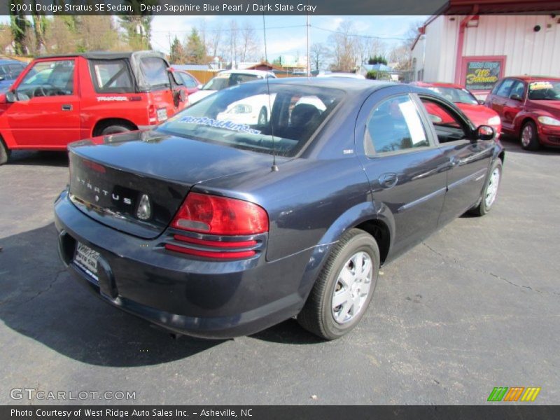 Deep Sapphire Blue Pearl / Dark Slate Gray 2001 Dodge Stratus SE Sedan