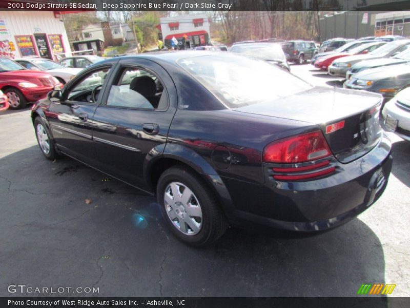 Deep Sapphire Blue Pearl / Dark Slate Gray 2001 Dodge Stratus SE Sedan