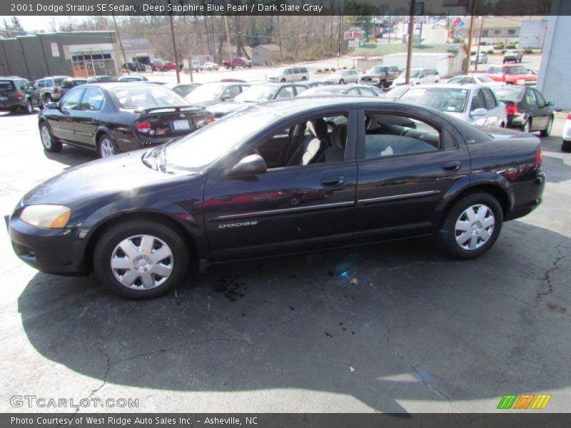 Deep Sapphire Blue Pearl / Dark Slate Gray 2001 Dodge Stratus SE Sedan