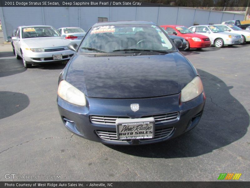 Deep Sapphire Blue Pearl / Dark Slate Gray 2001 Dodge Stratus SE Sedan