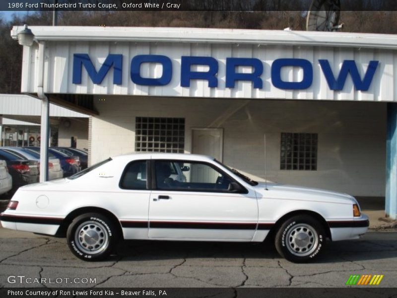 Oxford White / Gray 1986 Ford Thunderbird Turbo Coupe