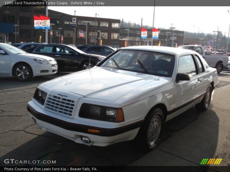 Oxford White / Gray 1986 Ford Thunderbird Turbo Coupe