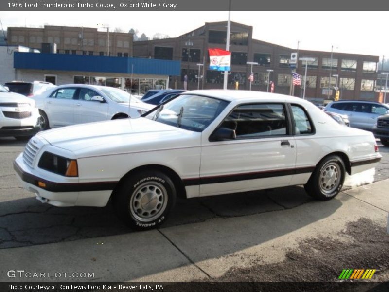 Oxford White / Gray 1986 Ford Thunderbird Turbo Coupe