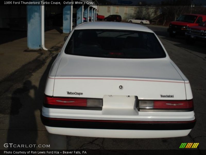 Oxford White / Gray 1986 Ford Thunderbird Turbo Coupe