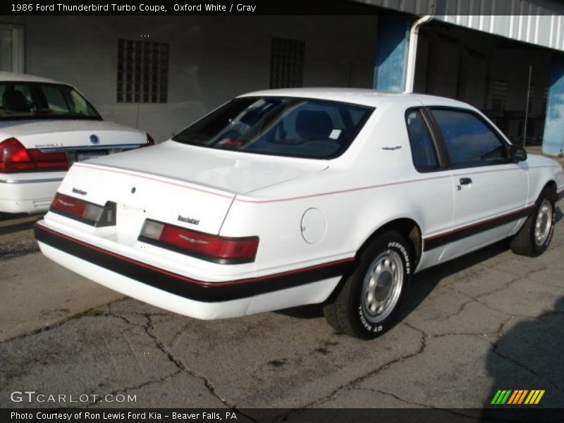 Oxford White / Gray 1986 Ford Thunderbird Turbo Coupe