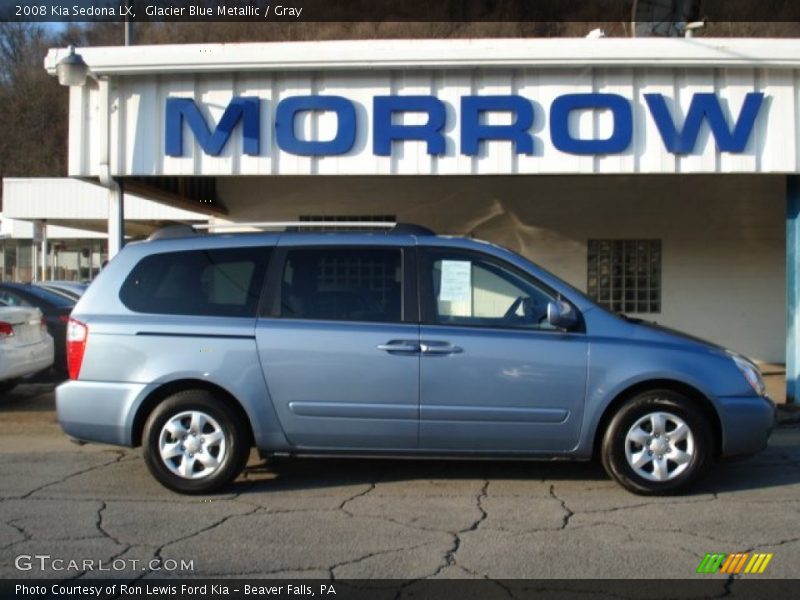 Glacier Blue Metallic / Gray 2008 Kia Sedona LX