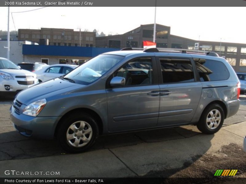 Glacier Blue Metallic / Gray 2008 Kia Sedona LX