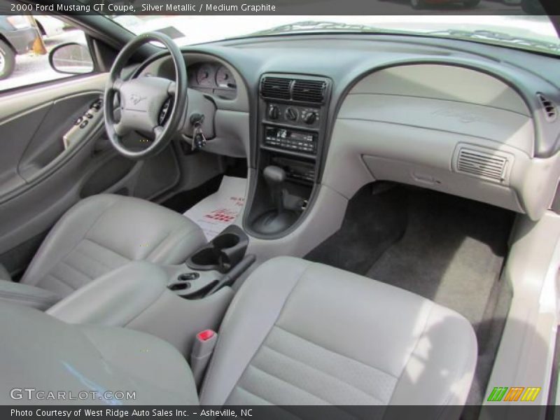 Silver Metallic / Medium Graphite 2000 Ford Mustang GT Coupe