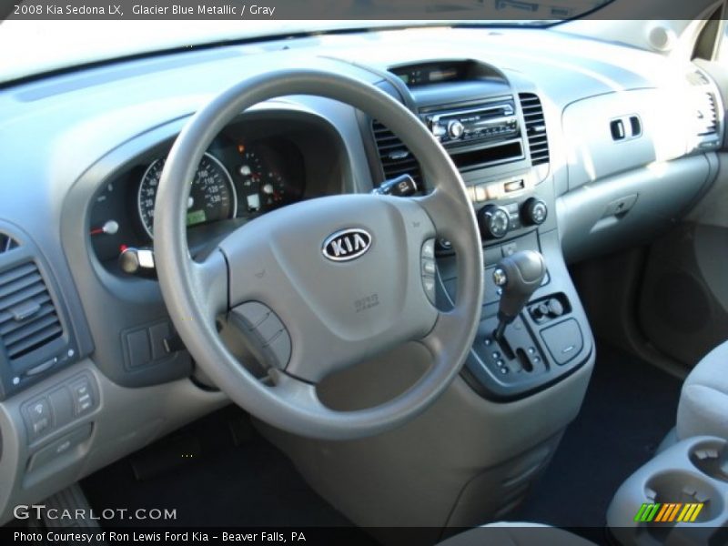 Glacier Blue Metallic / Gray 2008 Kia Sedona LX