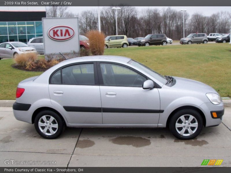 Clear Silver / Gray 2009 Kia Rio Sedan