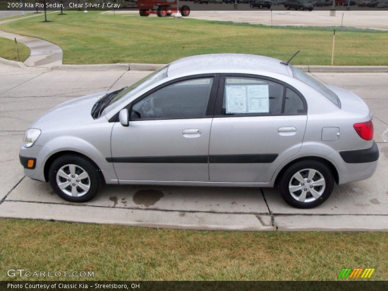 Clear Silver / Gray 2009 Kia Rio Sedan