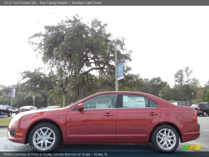 Red Candy Metallic / Medium Light Stone 2012 Ford Fusion SEL