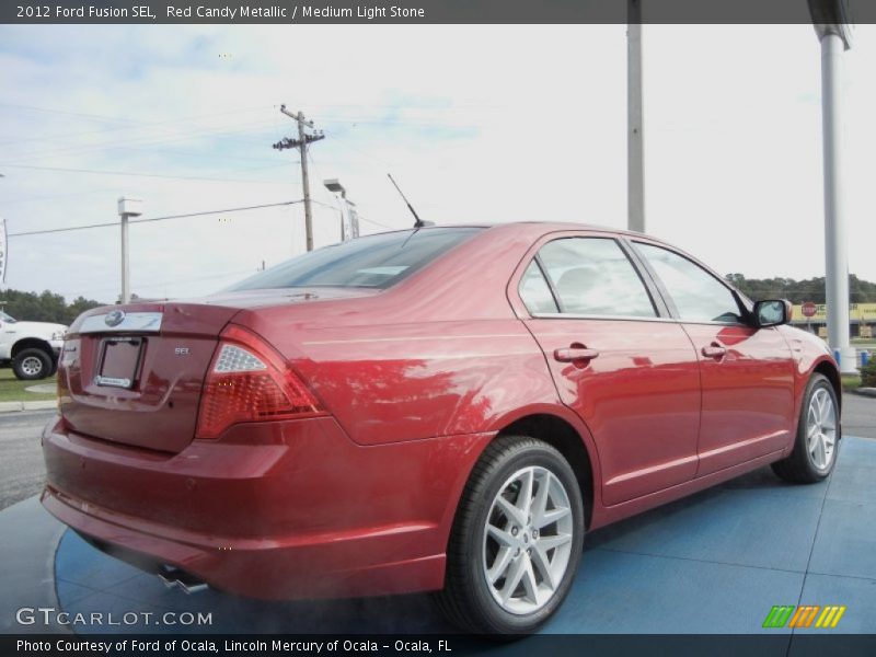 Red Candy Metallic / Medium Light Stone 2012 Ford Fusion SEL