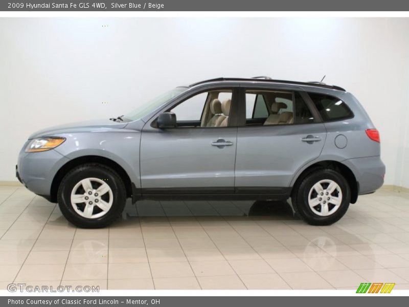 Silver Blue / Beige 2009 Hyundai Santa Fe GLS 4WD